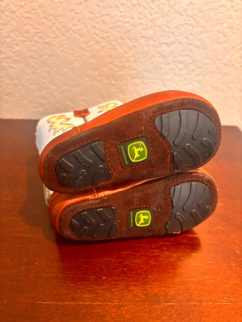 John Deere Baby Two-Tone Brown and White Western Boots